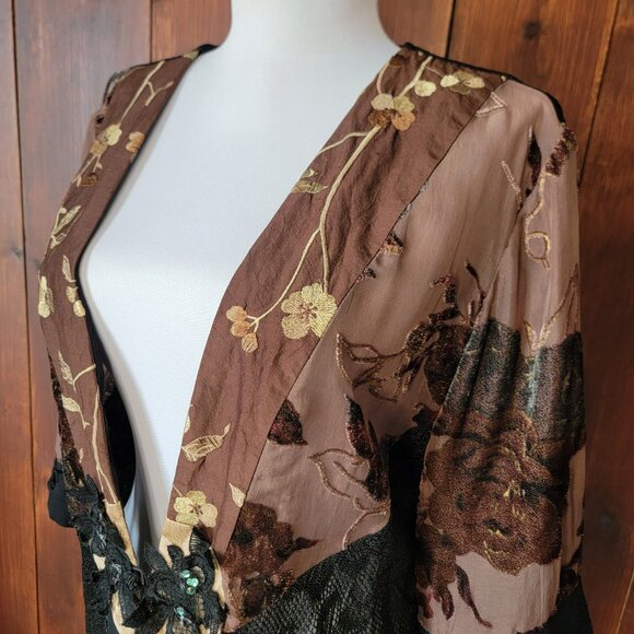 Vintage Spencer Alexis S/M Burnout Velvet Silk Lace Jacket Whimsigoth Boho Glam - Picture 6 of 12